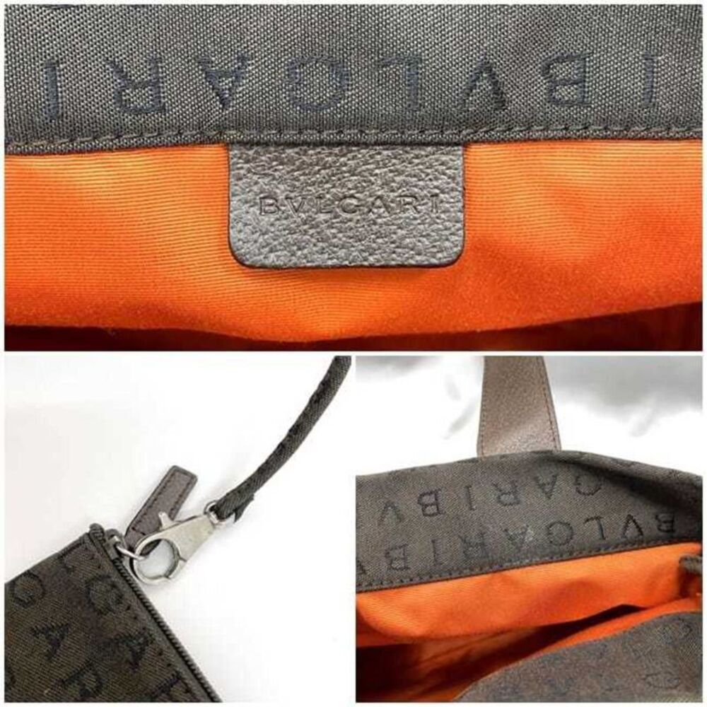 Bulgari Logo Mania Brown Canvas Tote Bag (Pre-Owned) - Picture 9 of 11